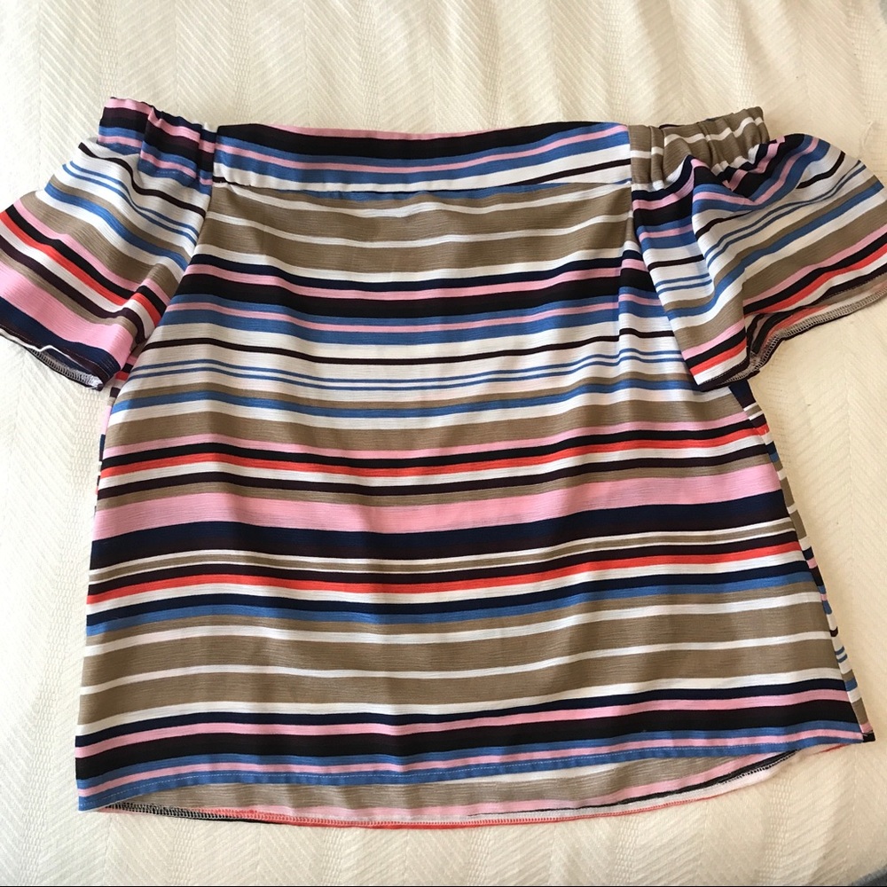 Striped Off the Shoulder Top